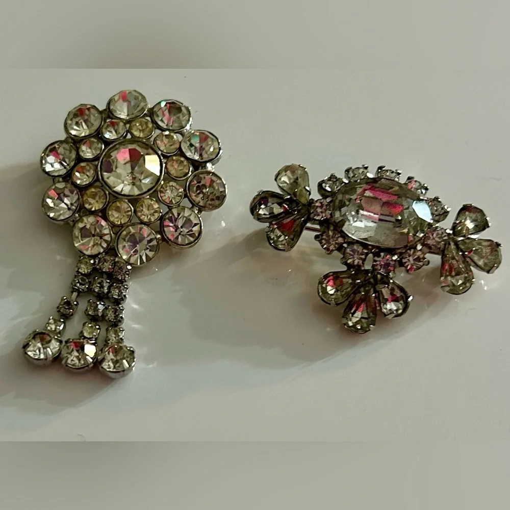 GORGEOUS vintage rhinestone brooch set amazing color and quality - Picture 1 of 4